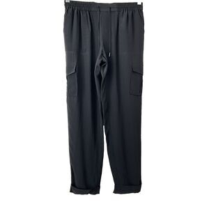Joie Pants Women Size XS Black Yolana 100%  Silk Elastic Waist